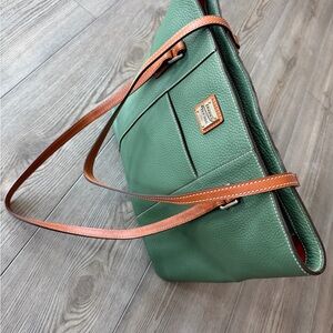 Dooney & Bourke Green and Brown Shoulder Bag